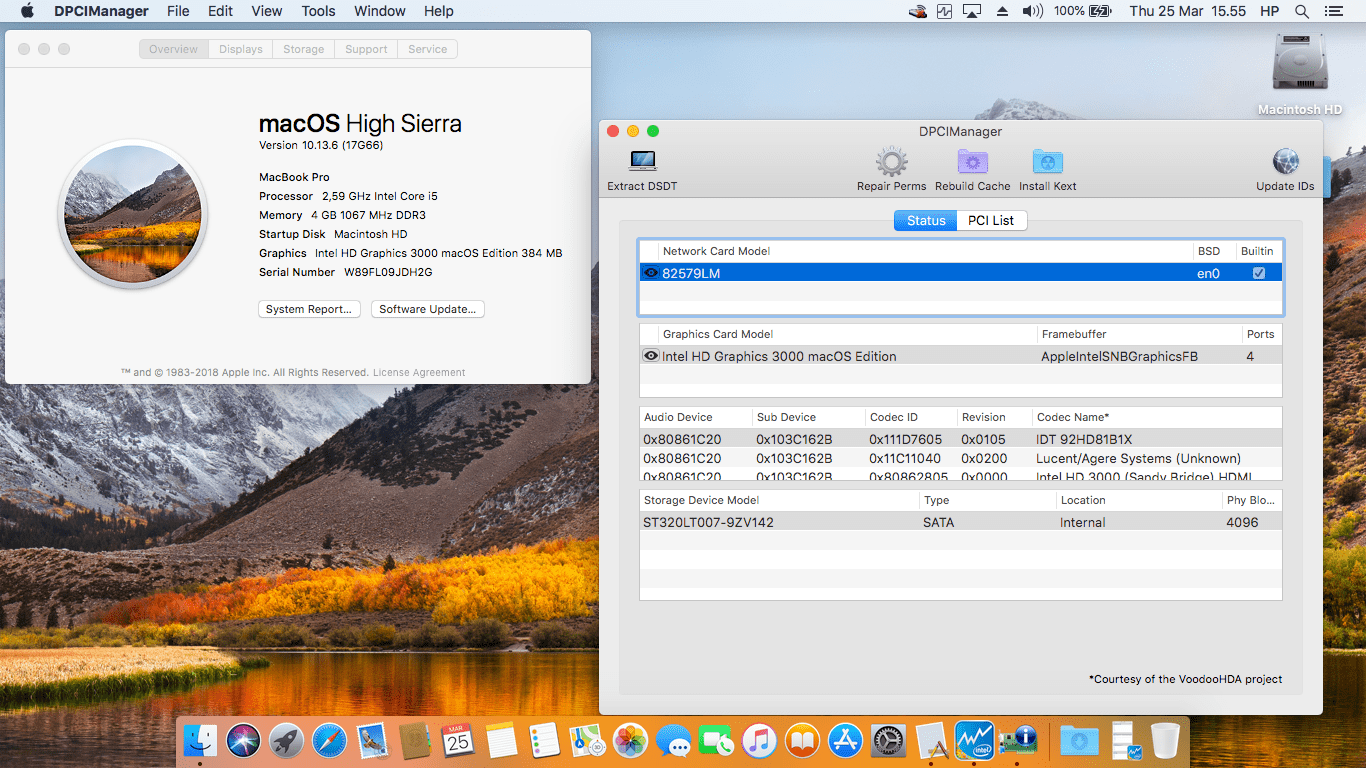 Success Hackintosh macOS High Sierra 10.13.6 Build 17G66 at HP Elitebook 2560P